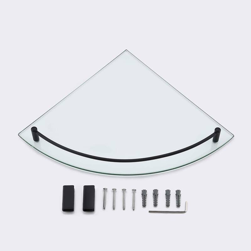 Wall Mount Bathroom Corner Triangle Glass Shelf