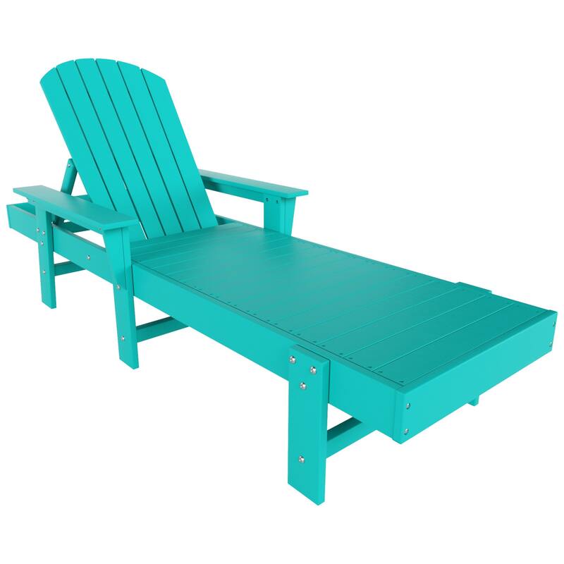 Altura Poly Eco-Friendly All Weather Reclining Chaise Lounge with Arms - Turquoise