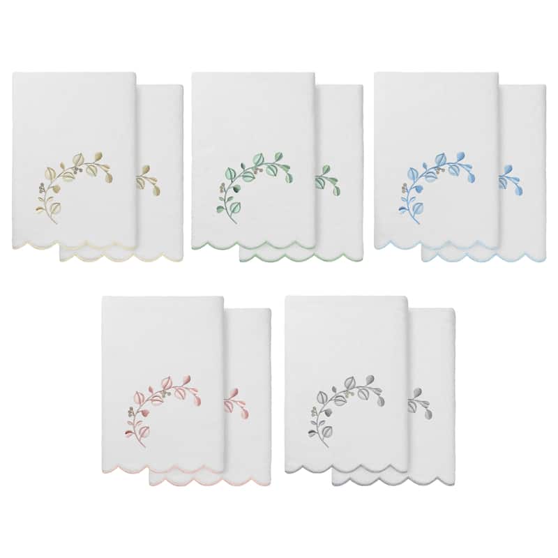 Authentic Hotel and Spa 100% Turkish Cotton WILD BRANCH Scallop Embellished Towel Collection