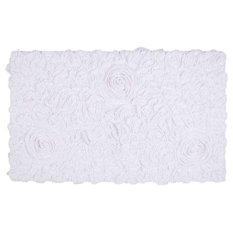Bell Flower Bathroom Rug, Cotton Soft, Water Absorbent Bath Rug, Non Slip Shower Rug Machine Washable 24"x40" Rectangle