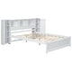preview thumbnail 27 of 28, Full Platform Bed with Storage Headboard, Lockers & Pine Wood Frame, Grey