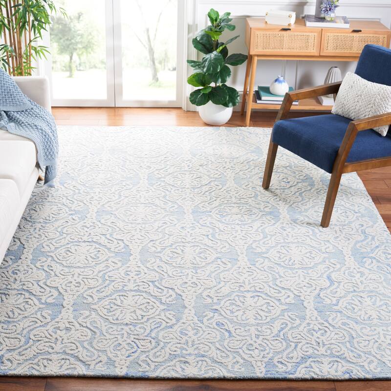 SAFAVIEH Handmade Blossom Mahalia Modern Floral Wool Rug