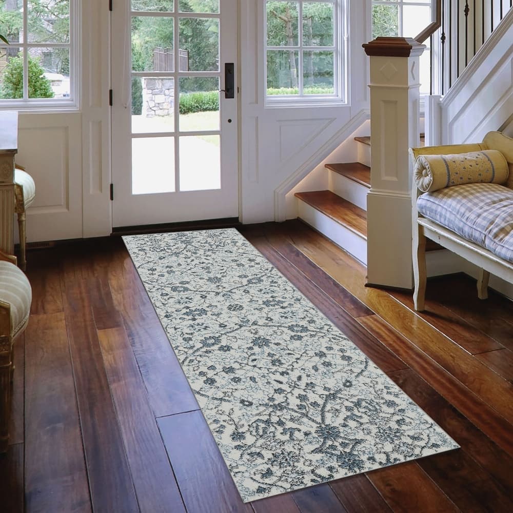 Aurelia Sala Light Blue Floral Area Rug