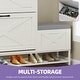preview thumbnail 31 of 46, Moasis Shoe Storage Cabinet with Drawers Entryway Shoe Storage