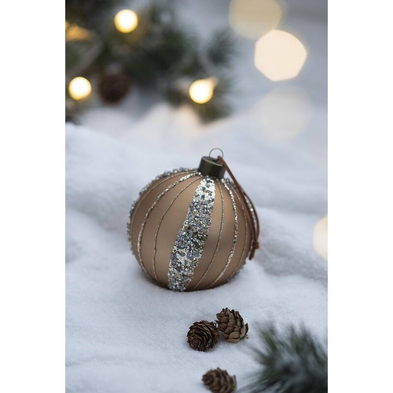 D4.7" Christmas Ball Ornaments, Glass Decorative Hanging Ball Christmas Tree Ornaments for Holiday Decorations, Set of 4