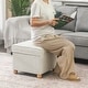 preview thumbnail 129 of 149, Adeco Square Storage Ottoman 17 inch Footstool