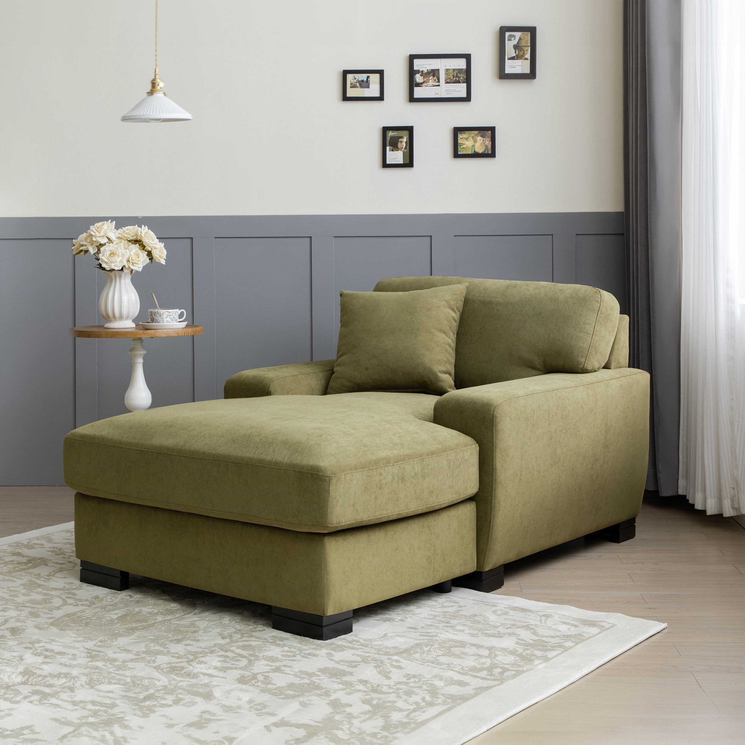 Indoor chaise lounge sales chair with arms