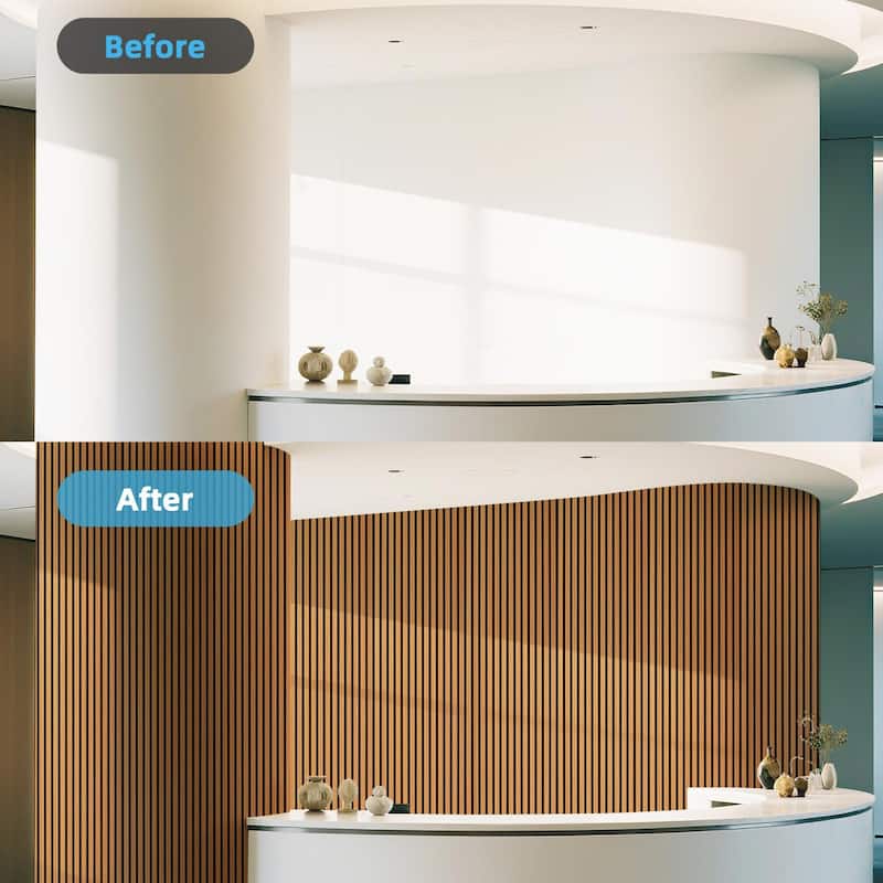 Art3d Flex Acoustic 3D Wall Panel 95.3"x23.8" Teak