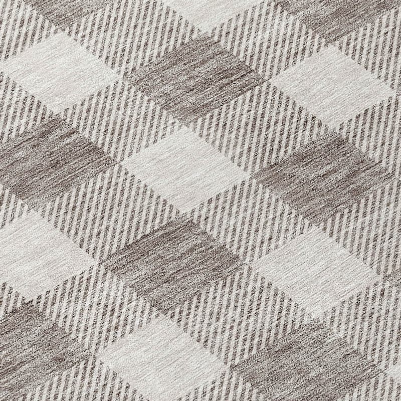 Machine Washable Indoor/ Outdoor Chantille Plaid Rug