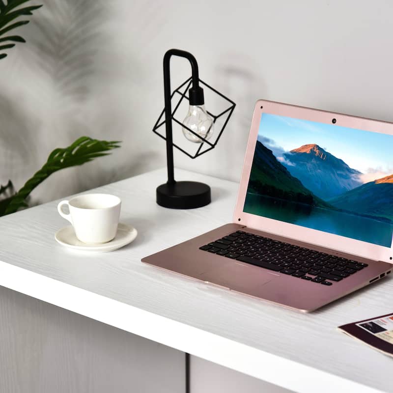HOMCOM 94" L-Shaped Computer Desk: Rotating Writing Table, Corner Desk with Shelves, Stainless Steel Frame