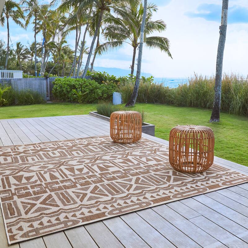 Reyn Spooner Tradewinds Hawaiian Tropical UV Protected Polypropylene Flatweave Indoor/ Outdoor Area Rug Collection