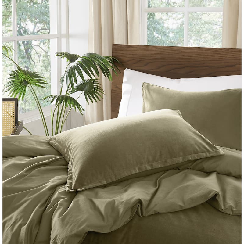 Brooklyn Loom Matte Cotton Velvet Comforter Set
