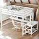 preview thumbnail 13 of 21, Modern Full Size Loft Bed With Built-in Desk and Ladder Platform and Ladders for Bedroom