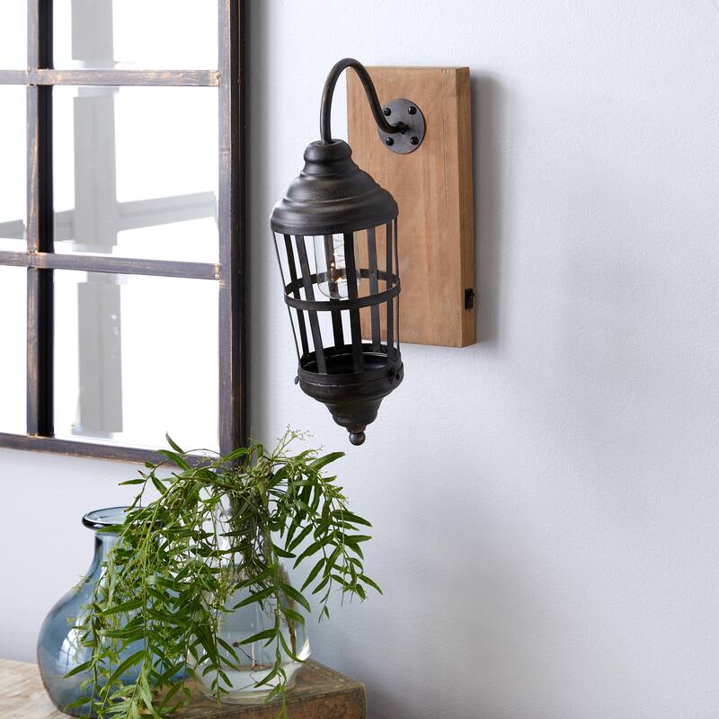 Metal Wall Sconce - Black - Roche River Decor