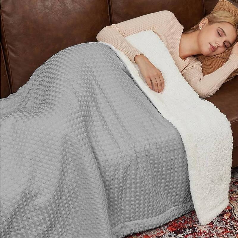 Heated Electric Blanket with LCD Dual Controller, Grey - 84"x90"