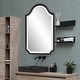preview thumbnail 1 of 4, Allan Andrews Stainless Steel Framed Hand Beveled Shield Mirror Black - 16"W x 27"H