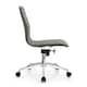 Set of 2 Modern Office Chairs, Upholstered PU Leather Ribbed Armless Mid Back with Metal Frame, Adjustable Height, Tilt