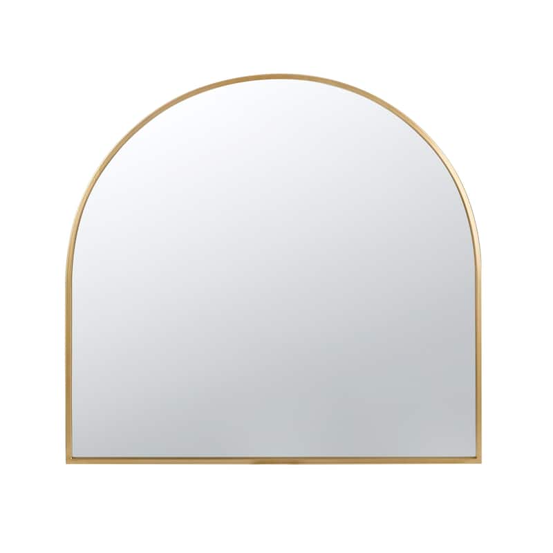 Arched Decorative Accent Mirror with Iron Gold Frame