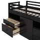 preview thumbnail 8 of 12, Twin Size Espresso Wooden Low Loftbed Frame with 4 Drawers & Shelves