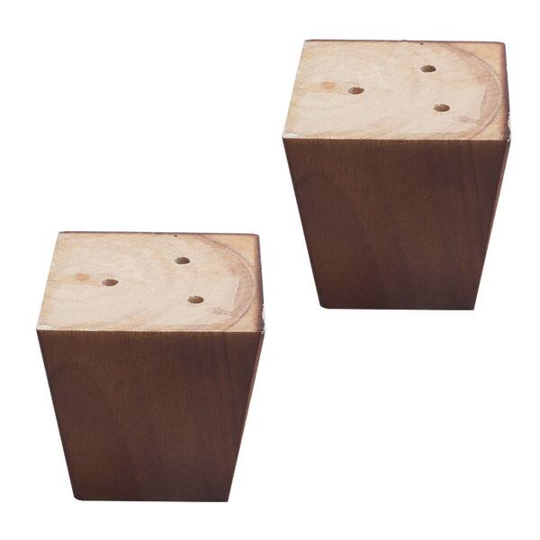 Shop 3 Square Solid Wood Furniture Leg Cabinet Feet Replacement Walnut Color 2pcs 8 X 6 X 8cm 3 X 2 4 X 3 Top L Bottom L H On Sale Overstock 28853532
