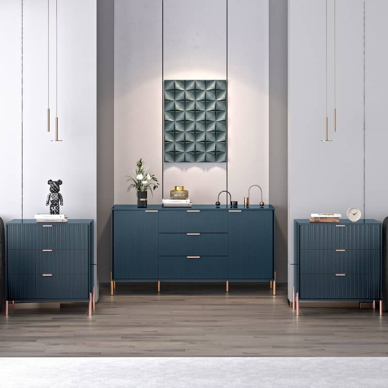 3 Piece Bedroom Set - Navy