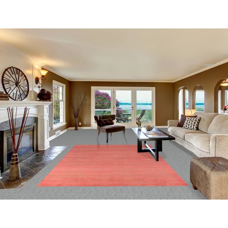 Pink Gabbeh Oriental Area Rug Handmade Wool Carpet - 6'8" x 9'6"