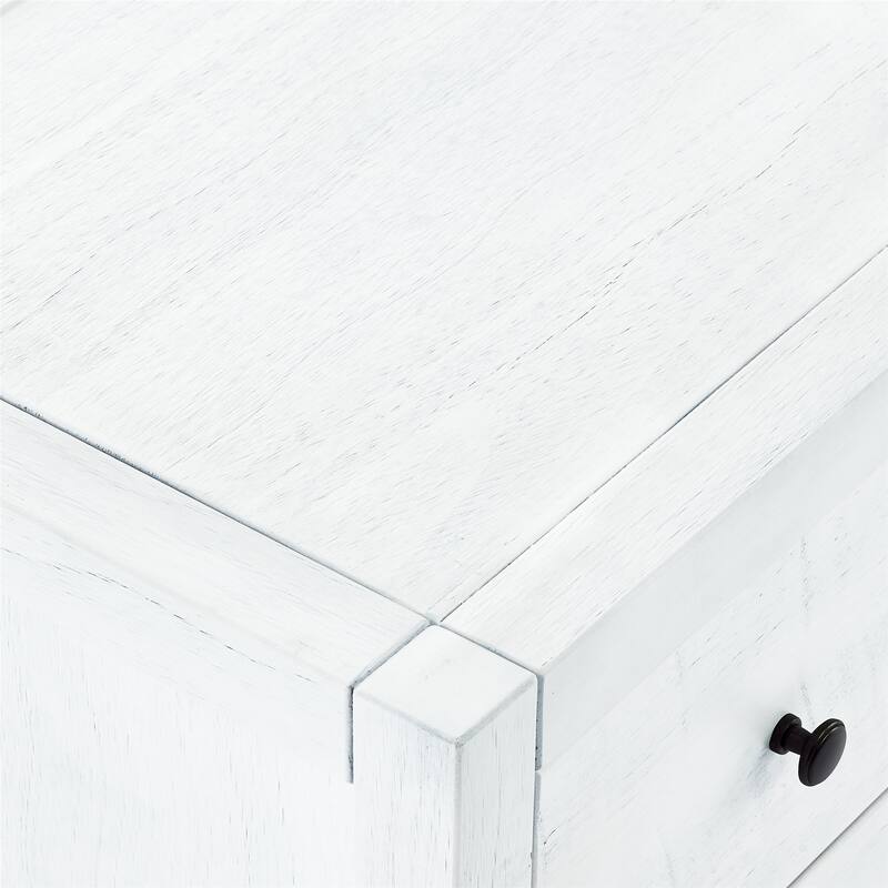 MUSEHOMEINC Solid Wood Dresser / Night Stand with 3-Drawer Storage for Your Bedroom,Round Metal knobs