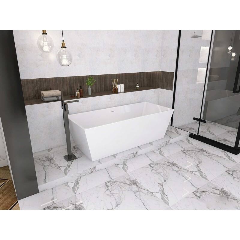Timothy Soaking Rectangular Bathtub in Glossy White
