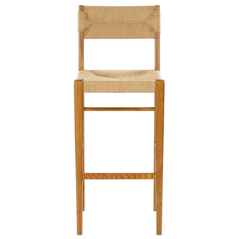 SAFAVIEH Couture Cody Rattan Barstool - 17"W x 20"D x 43"H
