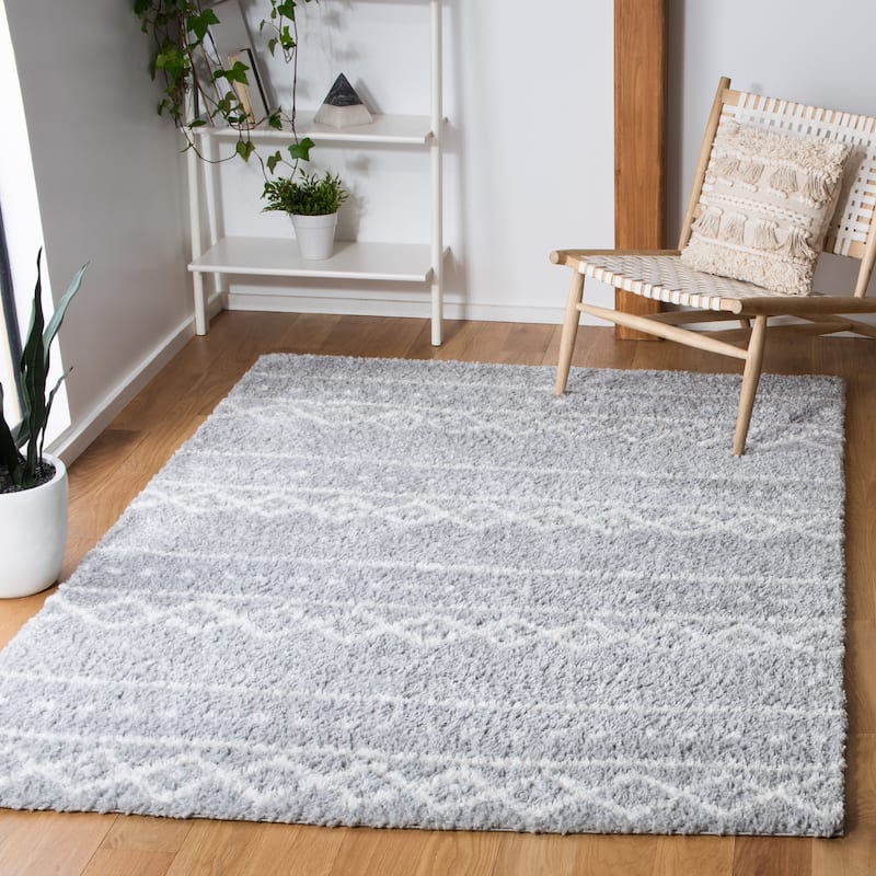 SAFAVIEH Parma Shag Novella Rug - 4' x 6' - Grey/Ivory