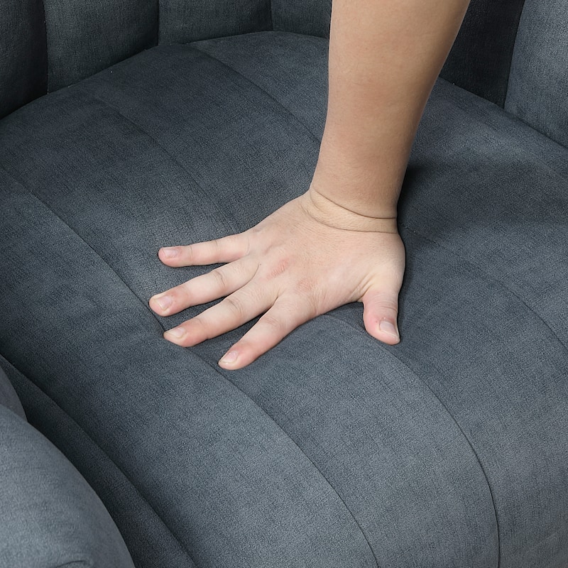 Briar 27.5" Velvet Swivel Chair - 360-Degree Metal Swivel Base