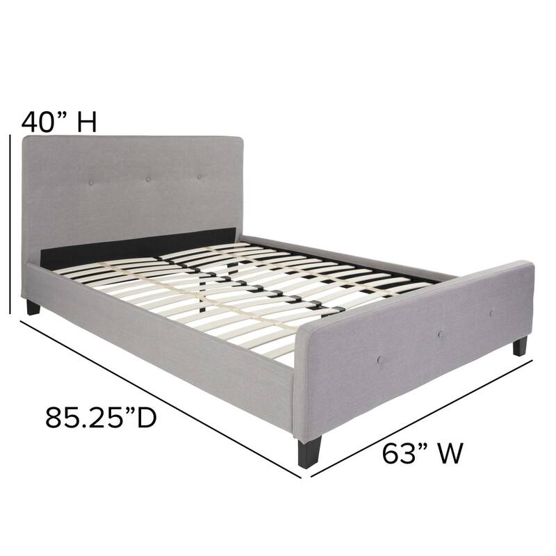 Button Tufted Upholstered Casual Style Platform Bed