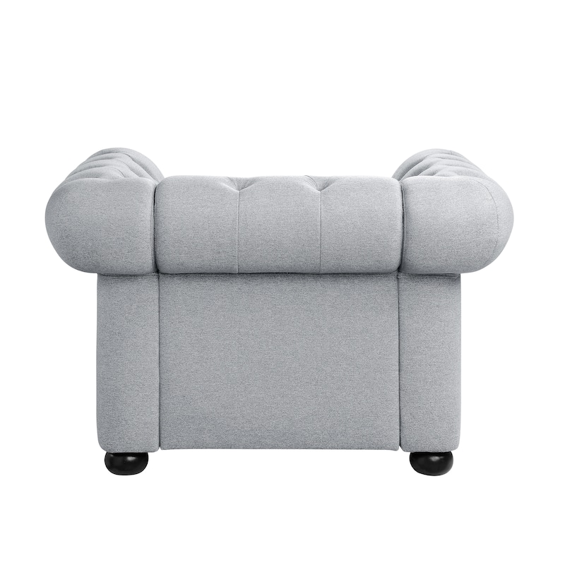 Corvus Aleksis Tufted Chesterfield Club Chair with Rolled Arms