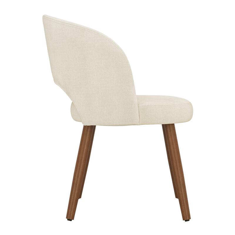 Upholstered Dining Chairs with Back Set of 2/4/6，Linen Dining Room Chairs with Lumbar Pillow for Dining Room, Beige