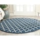 preview thumbnail 18 of 167, SAFAVIEH Handmade Cambridge Prudie Modern Moroccan Wool Rug 4' x 4' Round - Navy/Ivory