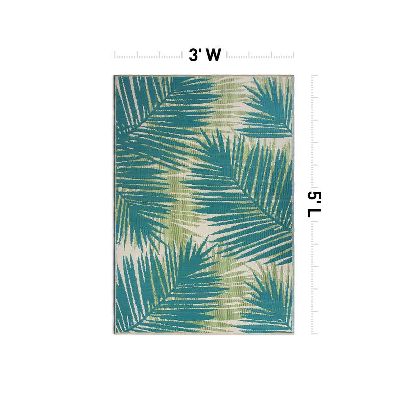 Tropical Floral Reversible Plastic Outdoor Rugs