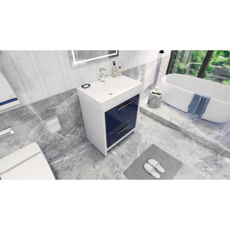 Dove 30'' Freestanding Vanity with Reinforced Acrylic Sink