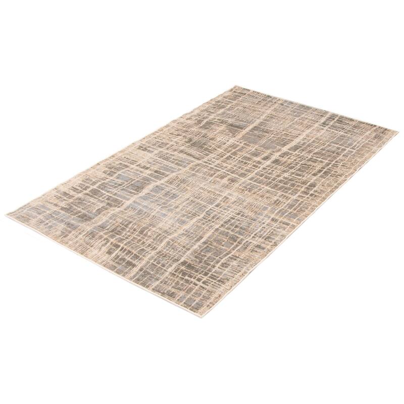 ECARPETGALLERY Machine Woven Lattice Grey Area Rug