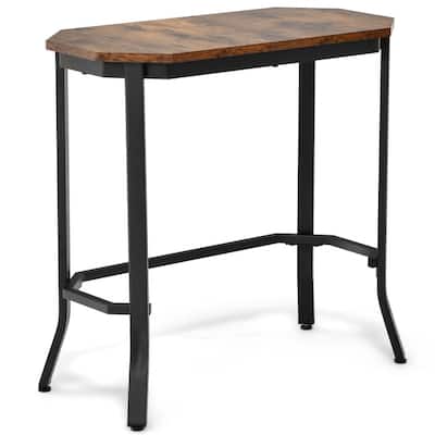 Narrow End Side Sofa Table with Rustic Tabletop-Rustic Brown - 25.5" x 12.5" x 24.5" (L x W x H)