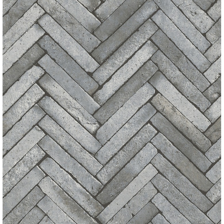 Brewster Arrow Grey Diagonal Slate Wallpaper - 20.5in x 396in x 0.025in