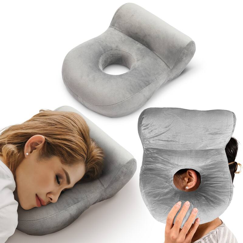 Cheer Collection Memory Foam Desk Nap Pillow with Velvet Cover for Side Sleepers and Office Use