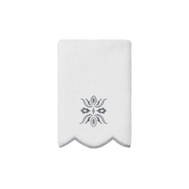 Authentic Hotel and Spa 100% Turkish Cotton FLOWER CREST Scallop Towel Collection