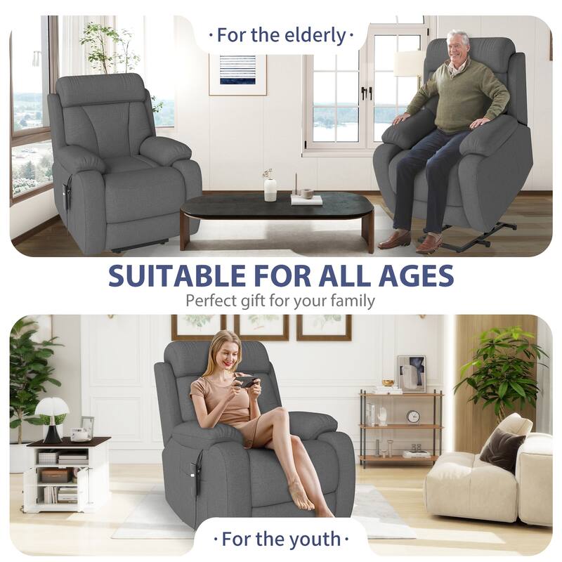 Power Lift Recliner for Elderly,Heavy Duty Lift Chair Recliners,Electric Recliner Chairs,Remote Control,Adjustable,Side Pocket