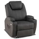 preview thumbnail 16 of 45, Mcombo Electric Power Recliner Chair with Massage and Heat, Faux Leather 7050 Grey