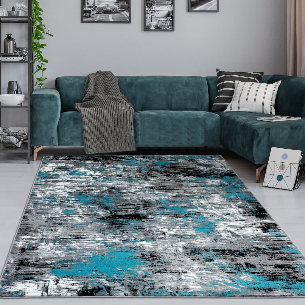 Samos Collection Abstract Static Area Rug