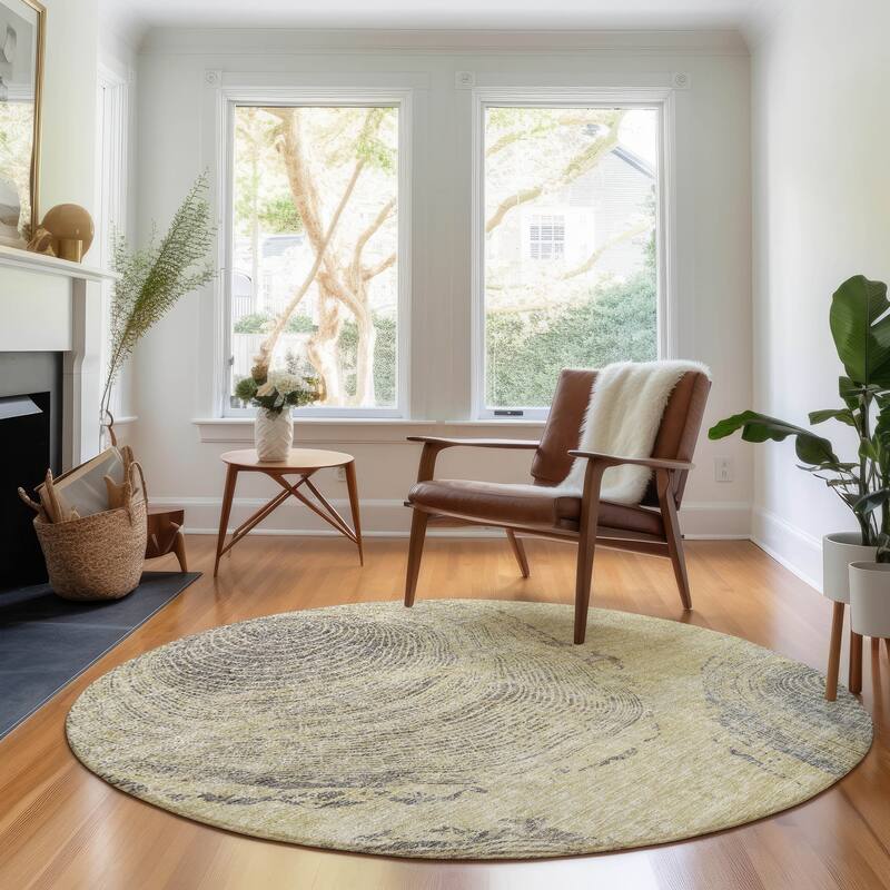 Premium Washable Super Soft Modern Woodgrain Mayfield Rug - Beige - 8' x 8'
