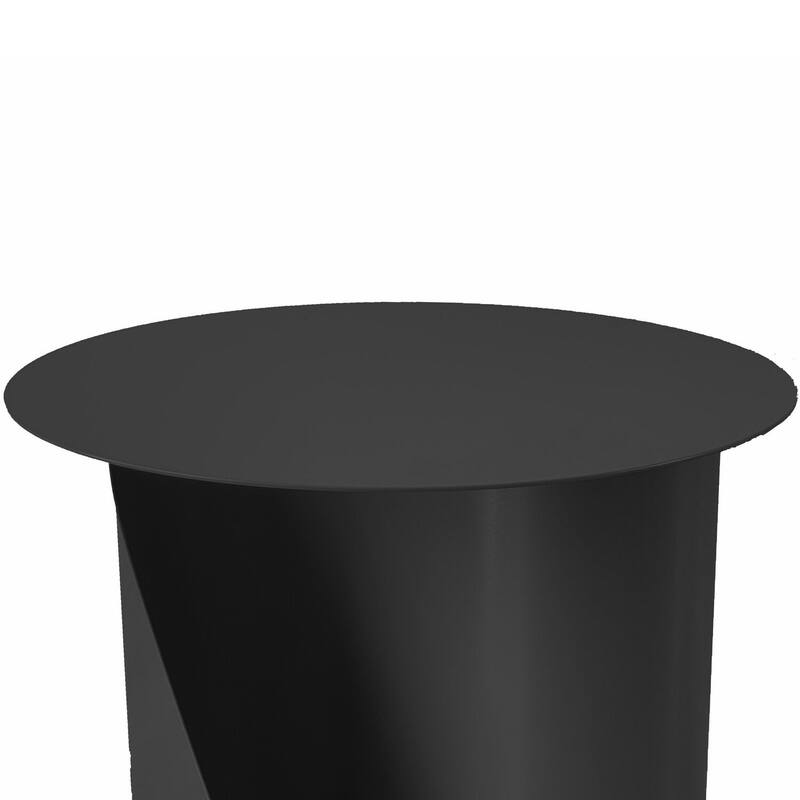 18 in. Black Round Metal End Table, Sturdy Build End Side Table for Living Rooms