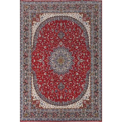 Medallion Kashan Turkish Area Rug Machine Made Living Room Carpet - 9'8" x 13'0"
