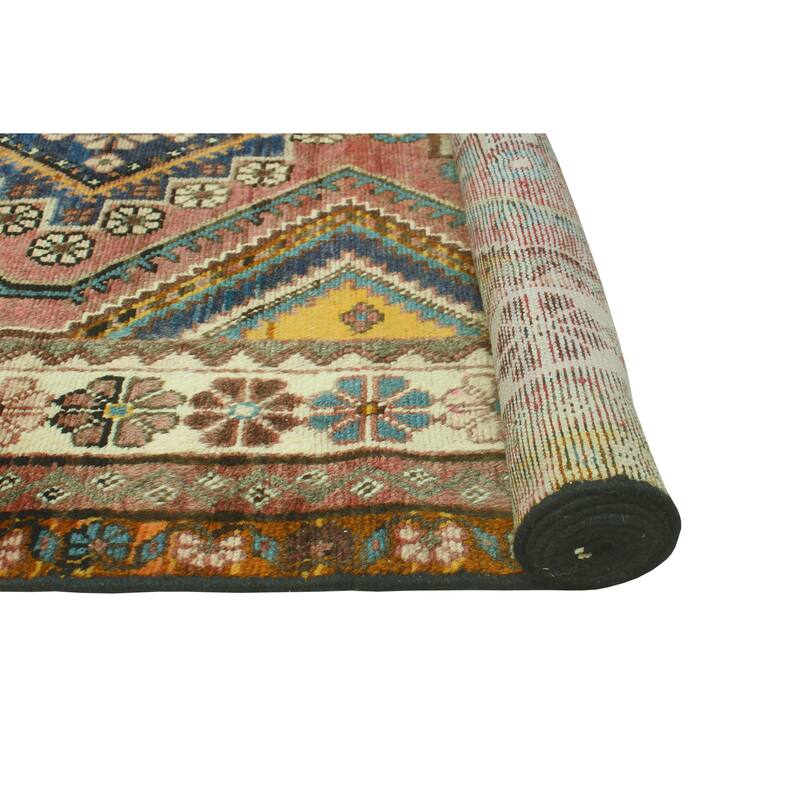 Noori Rug Fine Vintage Distressed Azzam Rust/Ivory Runner - 3'4" x 9'7"