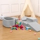 preview thumbnail 6 of 5, Soft Foam Climbing Blocks with Ball Pit for Toddlers 1-3 - Grey